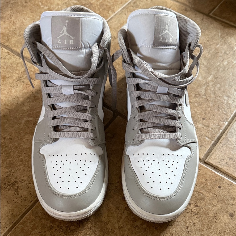Nike Gray and White Air Jordan Sneakers